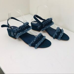 Urge Denim Frayed Sandals